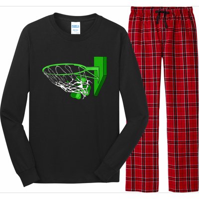 Basketball Shamrock St Patricks Day Sport Irish Clover Long Sleeve Pajama Set