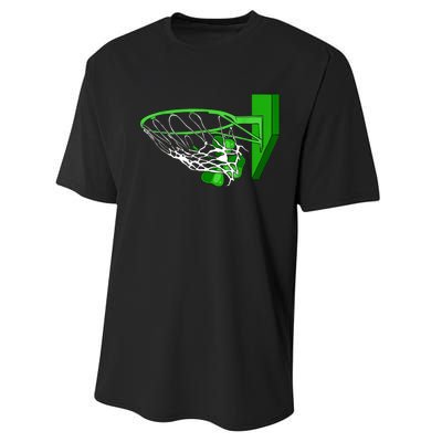 Basketball Shamrock St Patricks Day Sport Irish Clover Performance Sprint T-Shirt