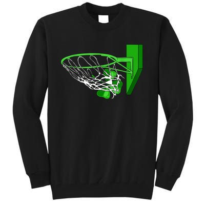 Basketball Shamrock St Patricks Day Sport Irish Clover Tall Sweatshirt