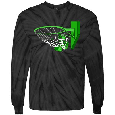 Basketball Shamrock St Patricks Day Sport Irish Clover Tie-Dye Long Sleeve Shirt