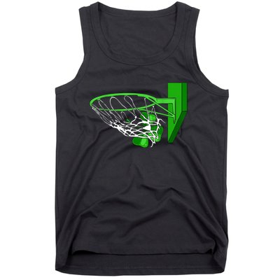 Basketball Shamrock St Patricks Day Sport Irish Clover Tank Top