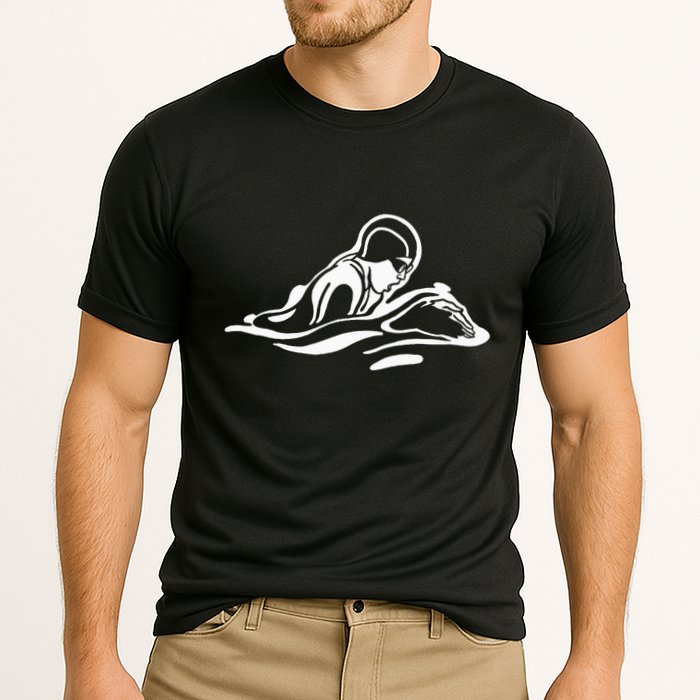 Breaststroke Swimming. Stylized Design For Swimmers Cooling Performance Crew T-Shirt
