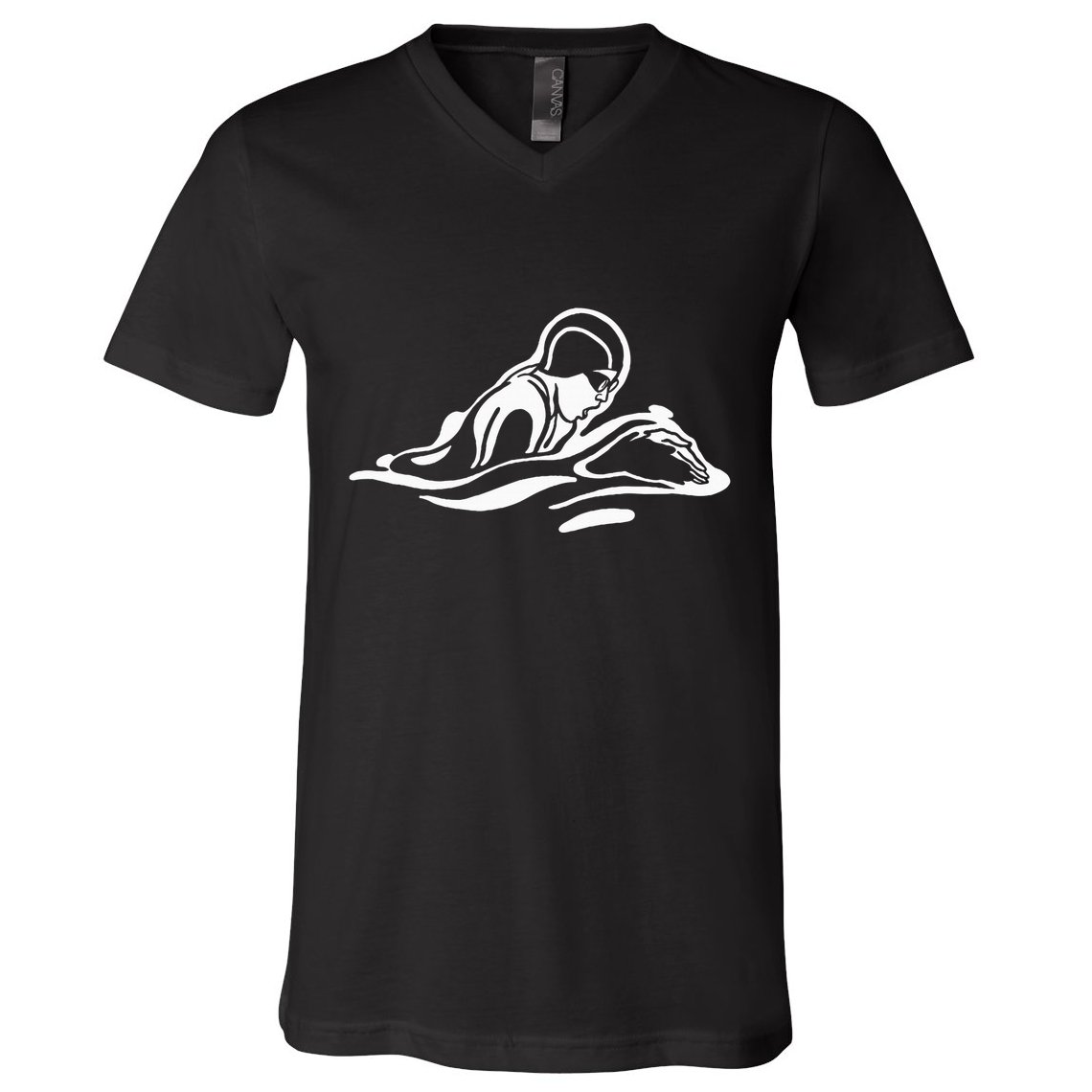 Breaststroke Swimming. Stylized Design For Swimmers V-Neck T-Shirt