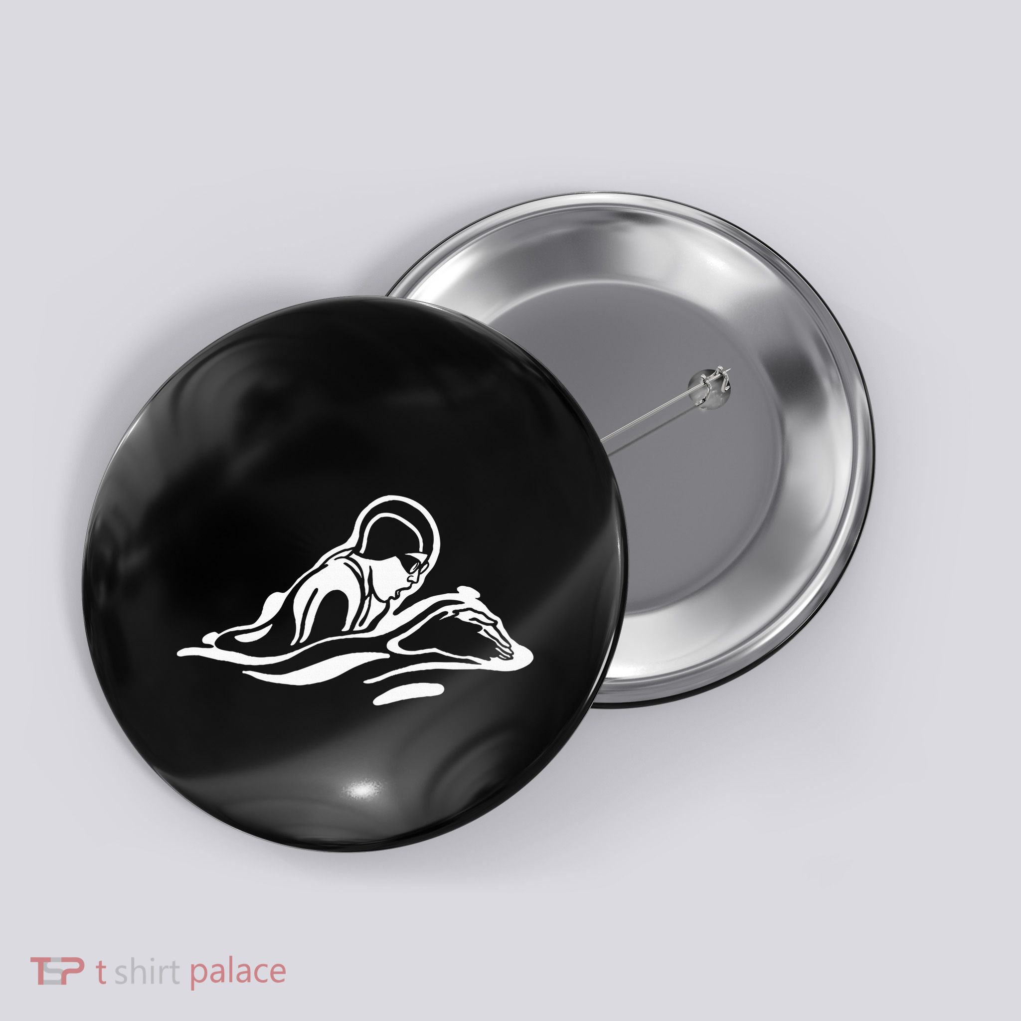 Breaststroke Swimming. Stylized Design For Swimmers Button
