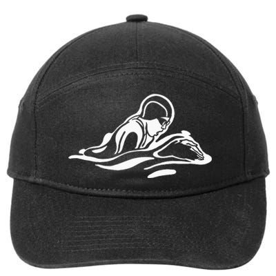 Breaststroke Swimming. Stylized Design For Swimmers 7-Panel Snapback Hat