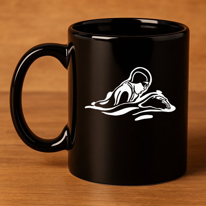 Breaststroke Swimming. Stylized Design For Swimmers 11oz C Handle Ceramic Mug