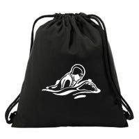 Breaststroke Swimming. Stylized Design For Swimmers Drawstring Bag