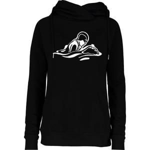 Breaststroke Swimming. Stylized Design For Swimmers Womens Funnel Neck Pullover Hood