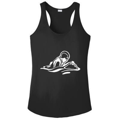 Breaststroke Swimming. Stylized Design For Swimmers Ladies PosiCharge Competitor Racerback Tank