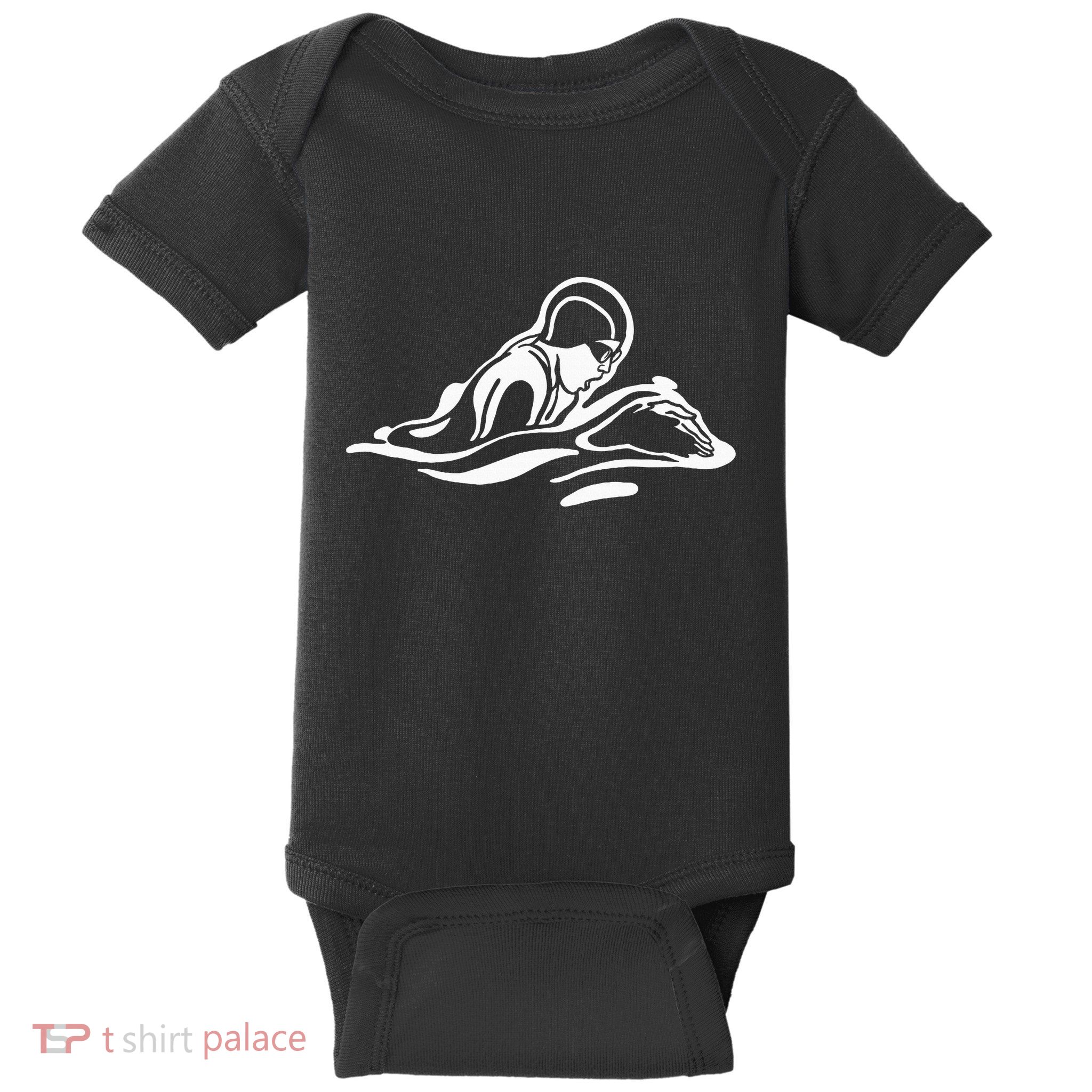 Breaststroke Swimming. Stylized Design For Swimmers Baby Bodysuit