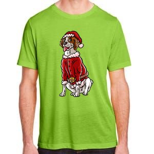 Brittany Spaniel Santa Claus Christmas Dog Merry Woofmas Meaningful Gift Adult ChromaSoft Performance T-Shirt