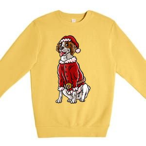 Brittany Spaniel Santa Claus Christmas Dog Merry Woofmas Meaningful Gift Premium Crewneck Sweatshirt