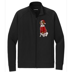 Brittany Spaniel Santa Claus Christmas Dog Merry Woofmas Meaningful Gift Stretch Full-Zip Cadet Jacket