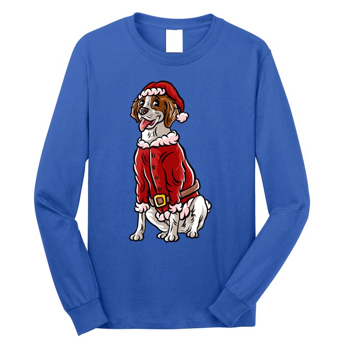 Brittany Spaniel Santa Claus Christmas Dog Merry Woofmas Meaningful Gift Long Sleeve Shirt