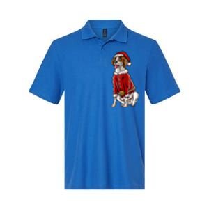 Brittany Spaniel Santa Claus Christmas Dog Merry Woofmas Meaningful Gift Softstyle Adult Sport Polo