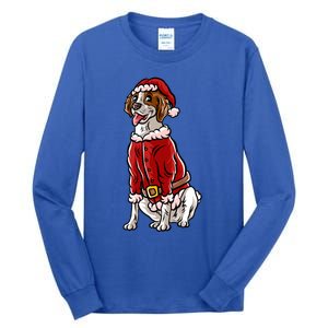 Brittany Spaniel Santa Claus Christmas Dog Merry Woofmas Meaningful Gift Tall Long Sleeve T-Shirt