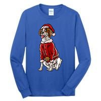 Brittany Spaniel Santa Claus Christmas Dog Merry Woofmas Meaningful Gift Tall Long Sleeve T-Shirt