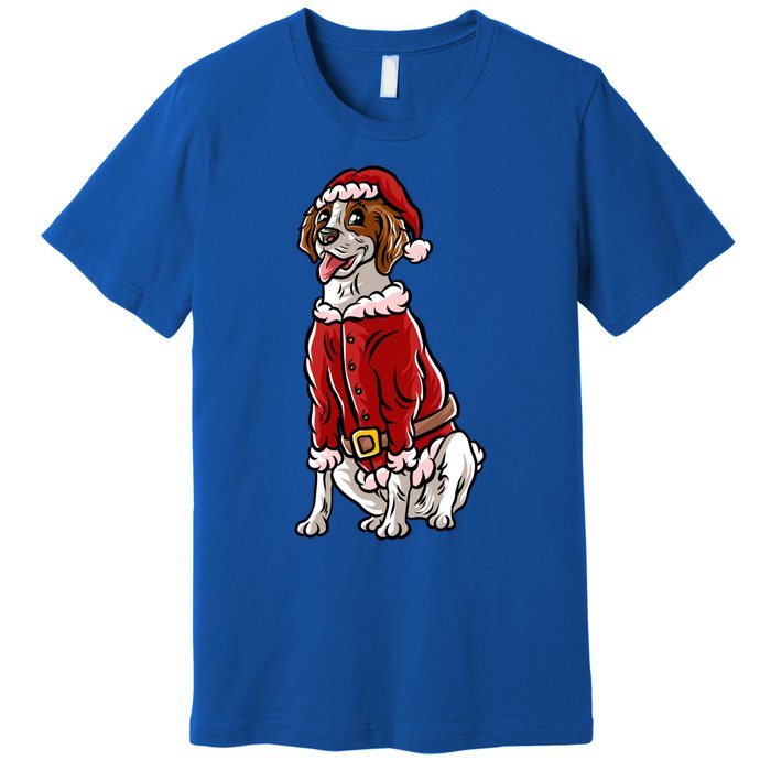 Brittany Spaniel Santa Claus Christmas Dog Merry Woofmas Meaningful Gift Premium T-Shirt