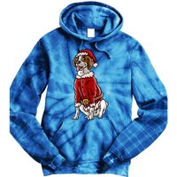 Brittany Spaniel Santa Claus Christmas Dog Merry Woofmas Meaningful Gift Tie Dye Hoodie