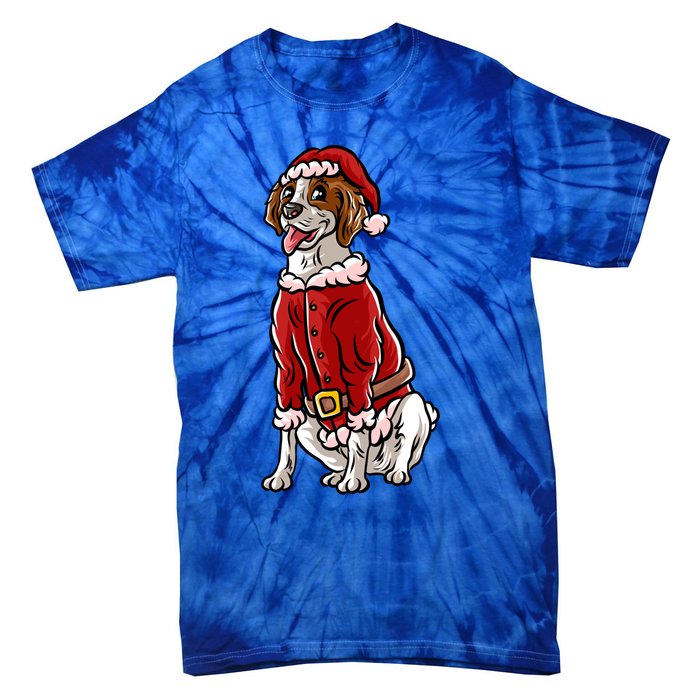 Brittany Spaniel Santa Claus Christmas Dog Merry Woofmas Meaningful Gift Tie-Dye T-Shirt