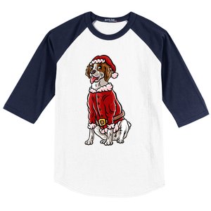 Brittany Spaniel Santa Claus Christmas Dog Merry Woofmas Meaningful Gift Baseball Sleeve Shirt