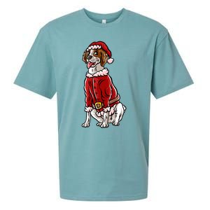 Brittany Spaniel Santa Claus Christmas Dog Merry Woofmas Meaningful Gift Sueded Cloud Jersey T-Shirt