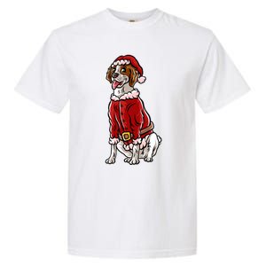 Brittany Spaniel Santa Claus Christmas Dog Merry Woofmas Meaningful Gift Garment-Dyed Heavyweight T-Shirt