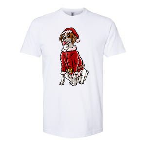 Brittany Spaniel Santa Claus Christmas Dog Merry Woofmas Meaningful Gift Softstyle CVC T-Shirt