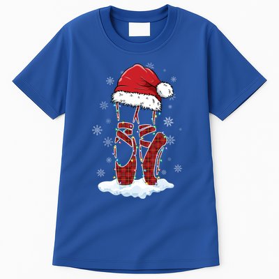 Ballet Shoes Santa Hat Ballerina Dancer Christmas Lights Funny Gift Tall T-Shirt