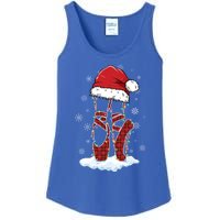 Ballet Shoes Santa Hat Ballerina Dancer Christmas Lights Funny Gift Ladies Essential Tank