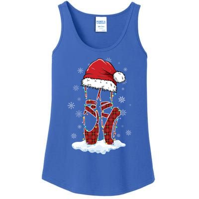 Ballet Shoes Santa Hat Ballerina Dancer Christmas Lights Funny Gift Ladies Essential Tank