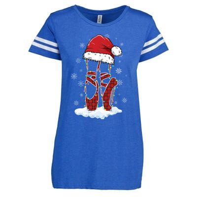 Ballet Shoes Santa Hat Ballerina Dancer Christmas Lights Funny Gift Enza Ladies Jersey Football T-Shirt