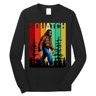 Bigfoot Squatch Shirt Retro Bigfoot Long Sleeve Shirt