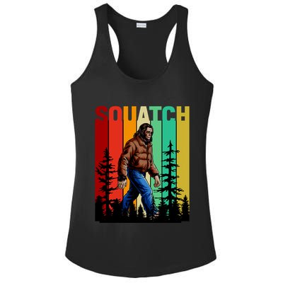 Bigfoot Squatch Shirt Retro Bigfoot Ladies PosiCharge Competitor Racerback Tank