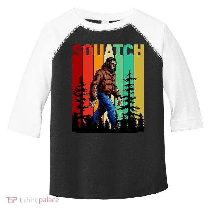 Bigfoot Squatch Shirt Retro Bigfoot Toddler Fine Jersey T-Shirt