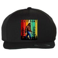 Bigfoot Squatch Shirt Retro Bigfoot Wool Snapback Cap