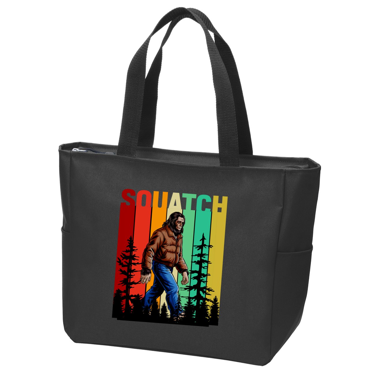 Bigfoot Squatch Shirt Retro Bigfoot Zip Tote Bag