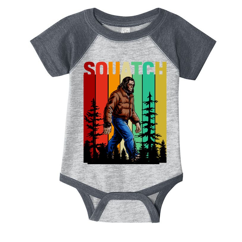 Bigfoot Squatch Shirt Retro Bigfoot Infant Baby Jersey Bodysuit