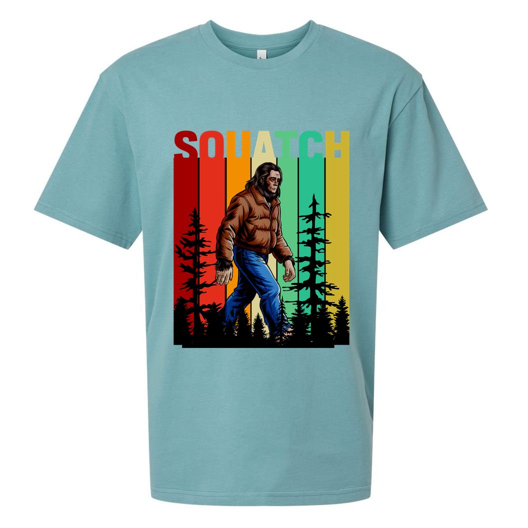 Bigfoot Squatch Shirt Retro Bigfoot Sueded Cloud Jersey T-Shirt