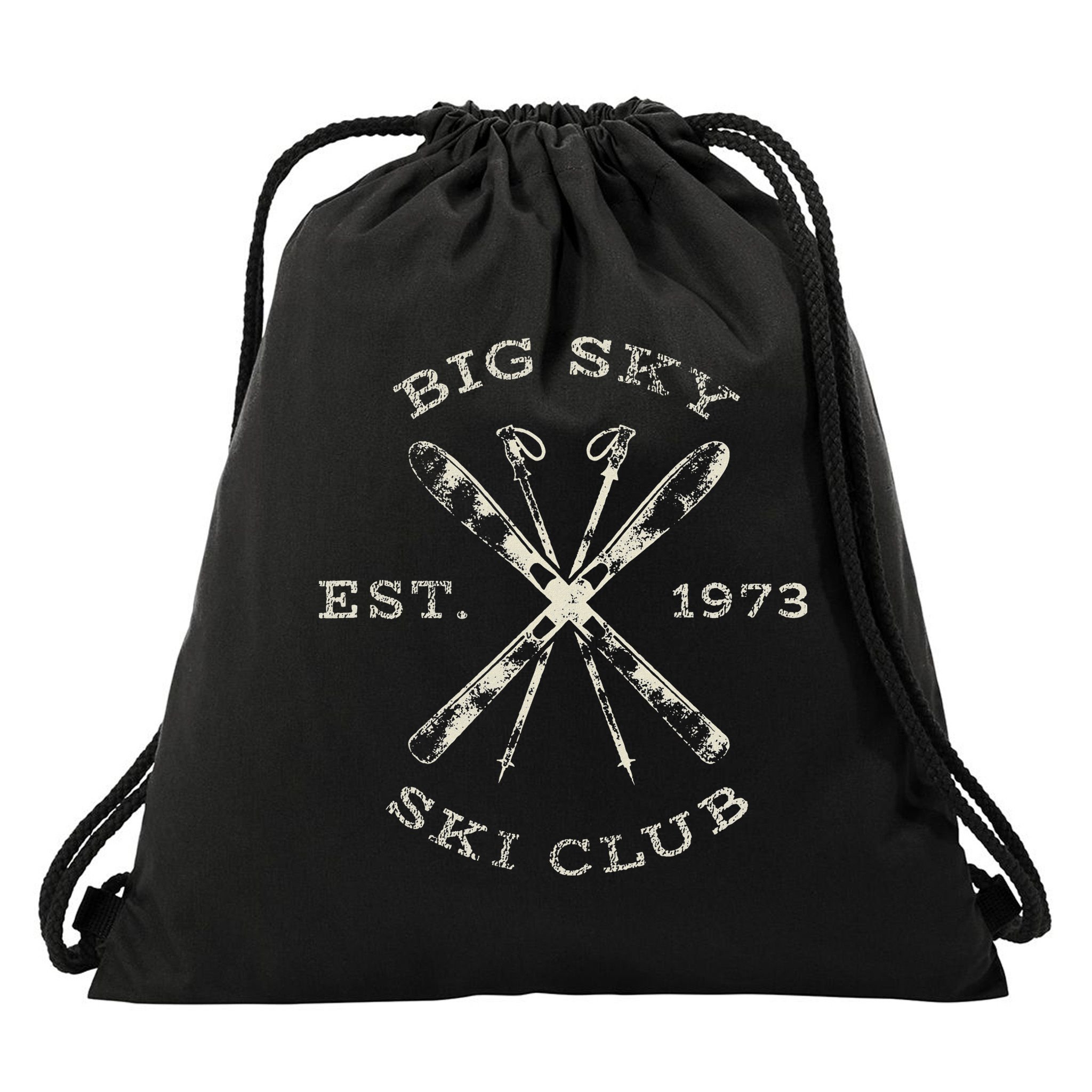 Big Sky Ski Resort Drawstring Bag