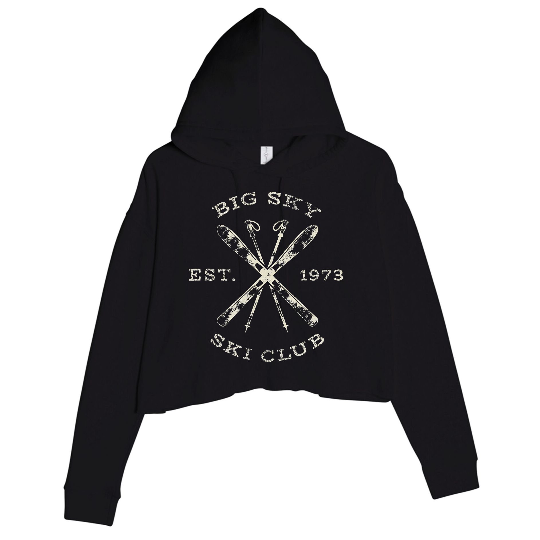 Big Sky Ski Resort Crop Fleece Hoodie