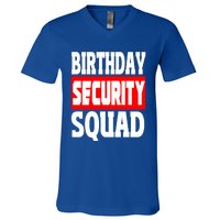 Birthday Security Squad Of Funny Birthday Squad Family Party Cool Gift V-Neck T-Shirt