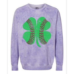 Baseball Shamrock St. Patrick's Day Irish Saint Paddys Gift Colorblast Crewneck Sweatshirt