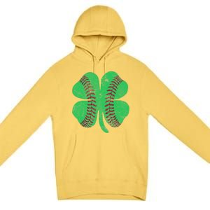 Baseball Shamrock St. Patrick's Day Irish Saint Paddys Gift Premium Pullover Hoodie