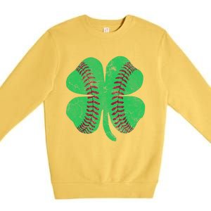 Baseball Shamrock St. Patrick's Day Irish Saint Paddys Gift Premium Crewneck Sweatshirt