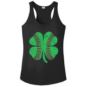 Baseball Shamrock St. Patrick's Day Irish Saint Paddys Gift Ladies PosiCharge Competitor Racerback Tank