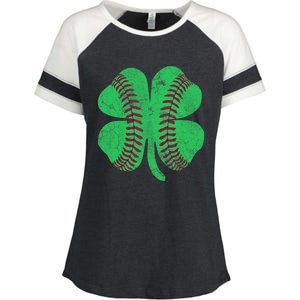 Baseball Shamrock St. Patrick's Day Irish Saint Paddys Gift Enza Ladies Jersey Colorblock Tee