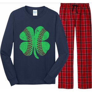 Baseball Shamrock St. Patrick's Day Irish Saint Paddys Gift Long Sleeve Pajama Set