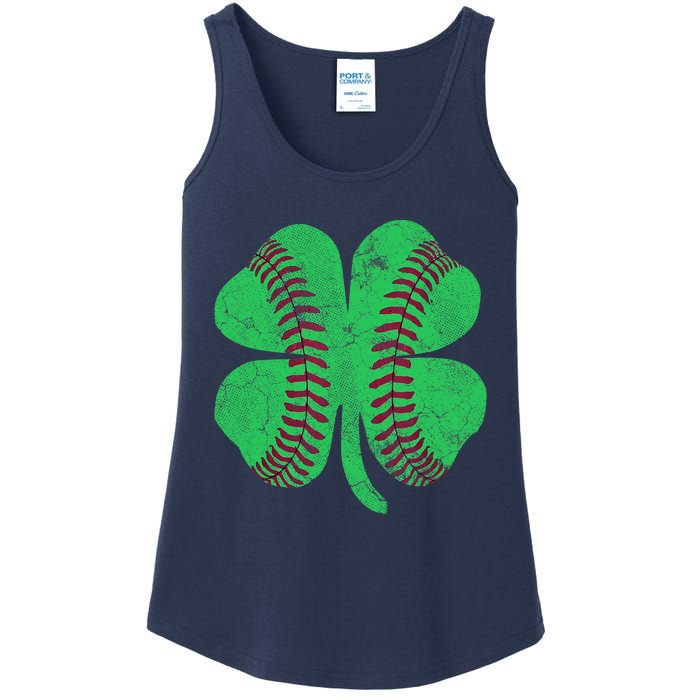 Baseball Shamrock St. Patrick's Day Irish Saint Paddys Gift Ladies Essential Tank