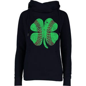 Baseball Shamrock St. Patrick's Day Irish Saint Paddys Gift Womens Funnel Neck Pullover Hood